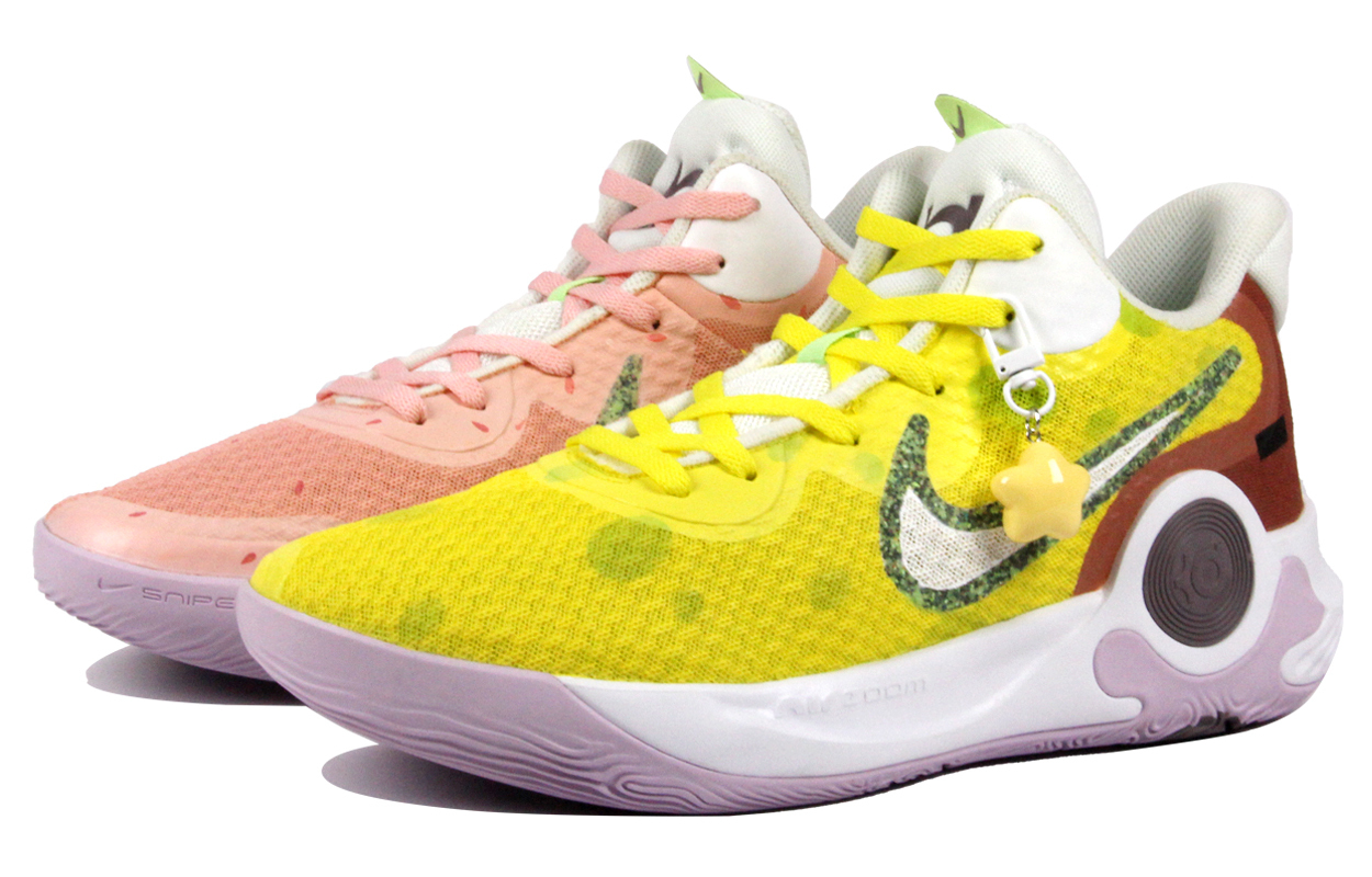 

Nike Кроссовки баскетбольные мужские KD Trey 5 IX mid top, амортизация и воздухопроницаемость, винтажные, желтые и розовые