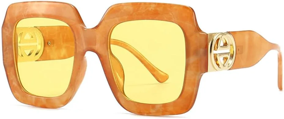 

Солнцезащитные очки в стиле ретро Polygon для женщин, градиентные очки с защитой от УФ-излучения UV400, солнцезащитные очки для мужчин с заклепками SLCHJXS, Tea Tea