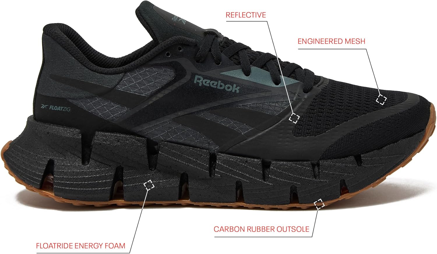 Мужские беговые кроссовки Reebok Floatzig, серый/черный — фото 2