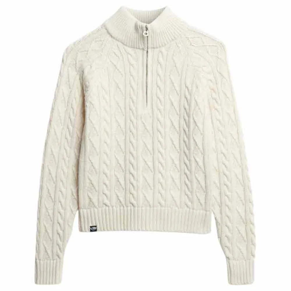 

Свитер Superdry Slim Cable half zip, бежевый