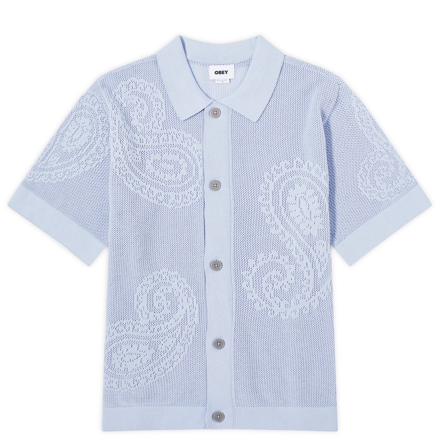 

Рубашка Obey Tear Drop Open Knit Shirt, цвет Hydrangea
