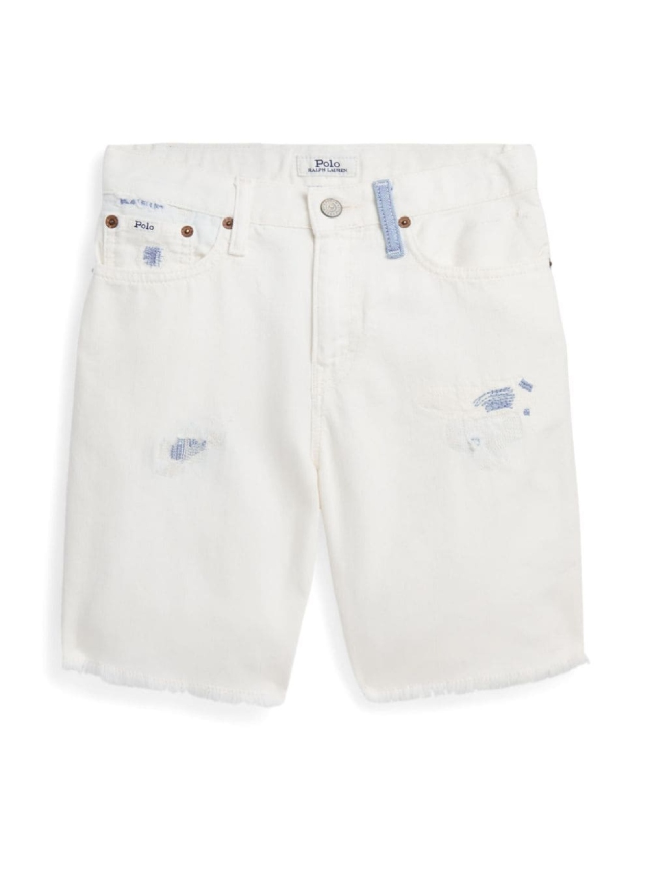 

Ralph Lauren Kids джинсовые шорты с прорезями, белый