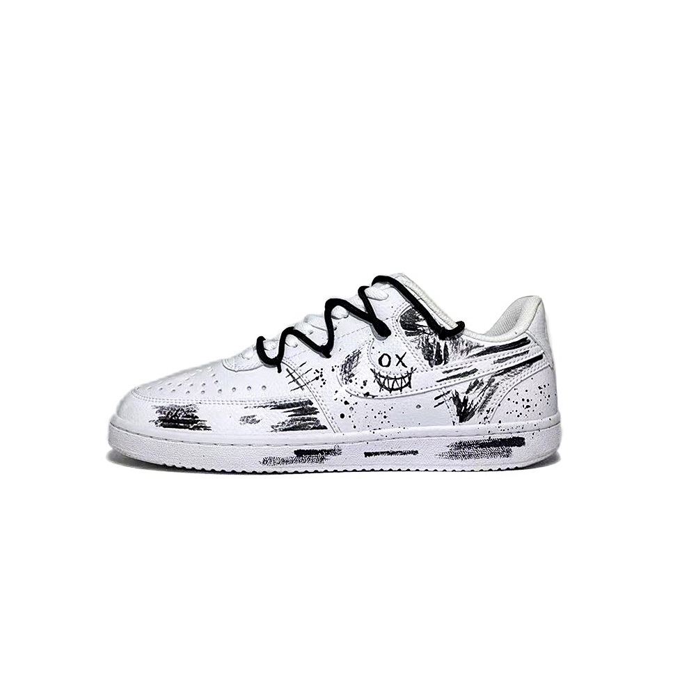 

Кроссовки Nike Court Vision 1 Skateboard Shoes Men Low-Top Black White, Черный, Кроссовки Nike Court Vision 1 Skateboard Shoes Men Low-Top Black White