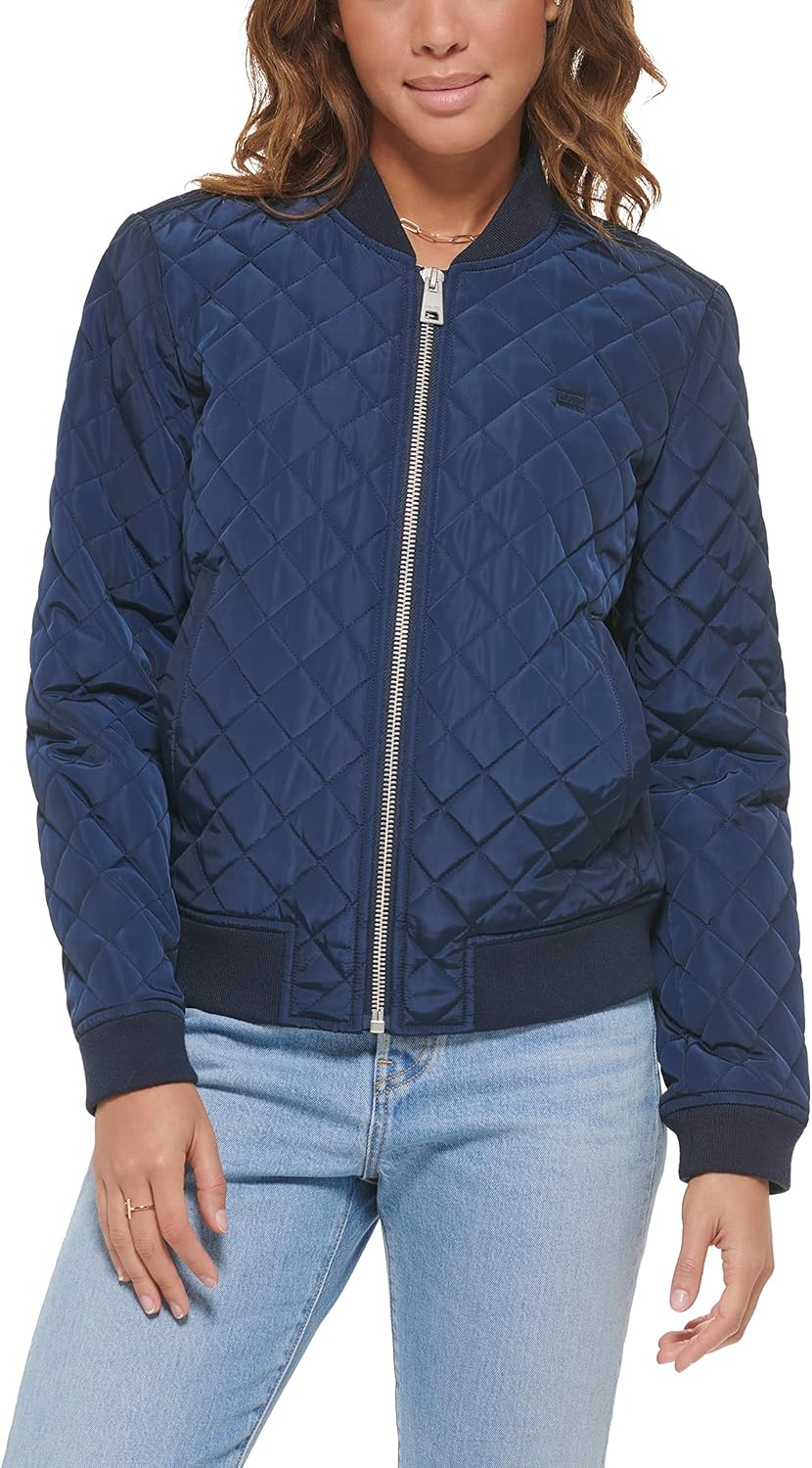 

Levi's Женская стеганая бомбер с бриллиантами, Washed Navy