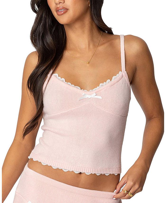 

Пасхальный вязаный топ Edikted, розовый