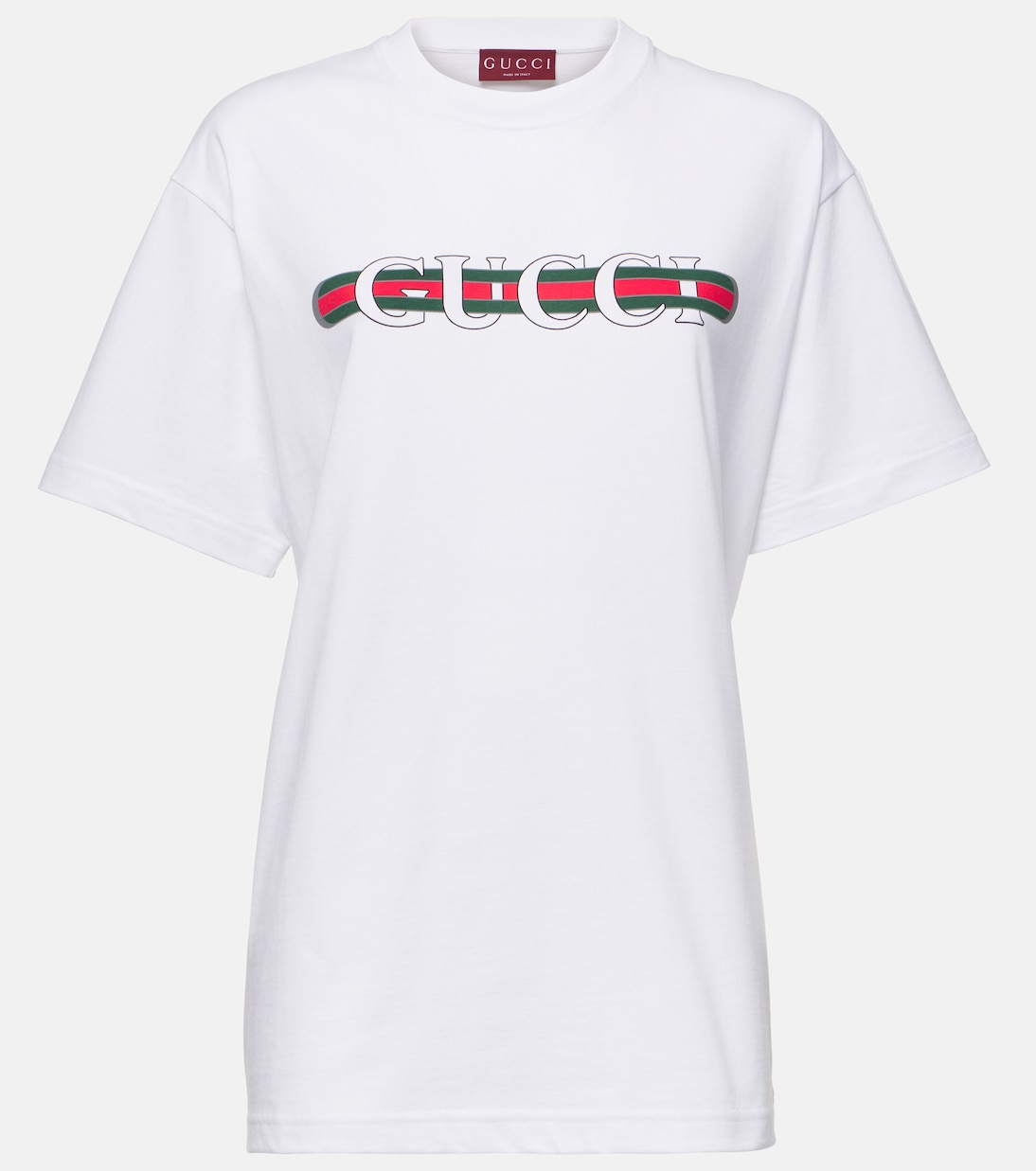 

Футболка из хлопкового джерси с логотипом Gucci, White/Mc