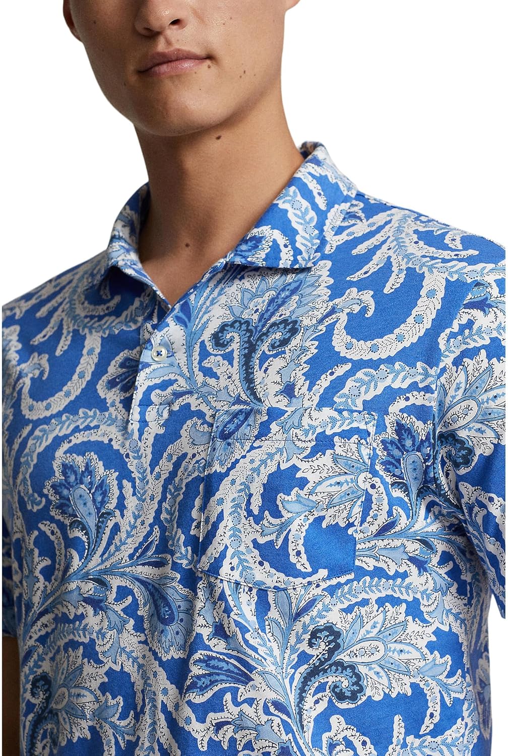 POLO RALPH LAUREN Мужская классическая рубашка-поло Paisley Jersey, Blue — фото 3