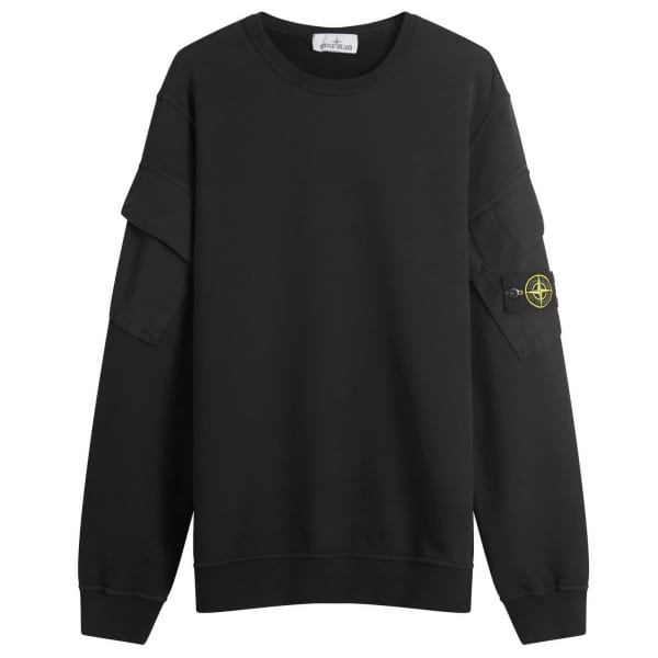 

Толстовка из начесаного флиса с карманом-карго Stone Island, черный