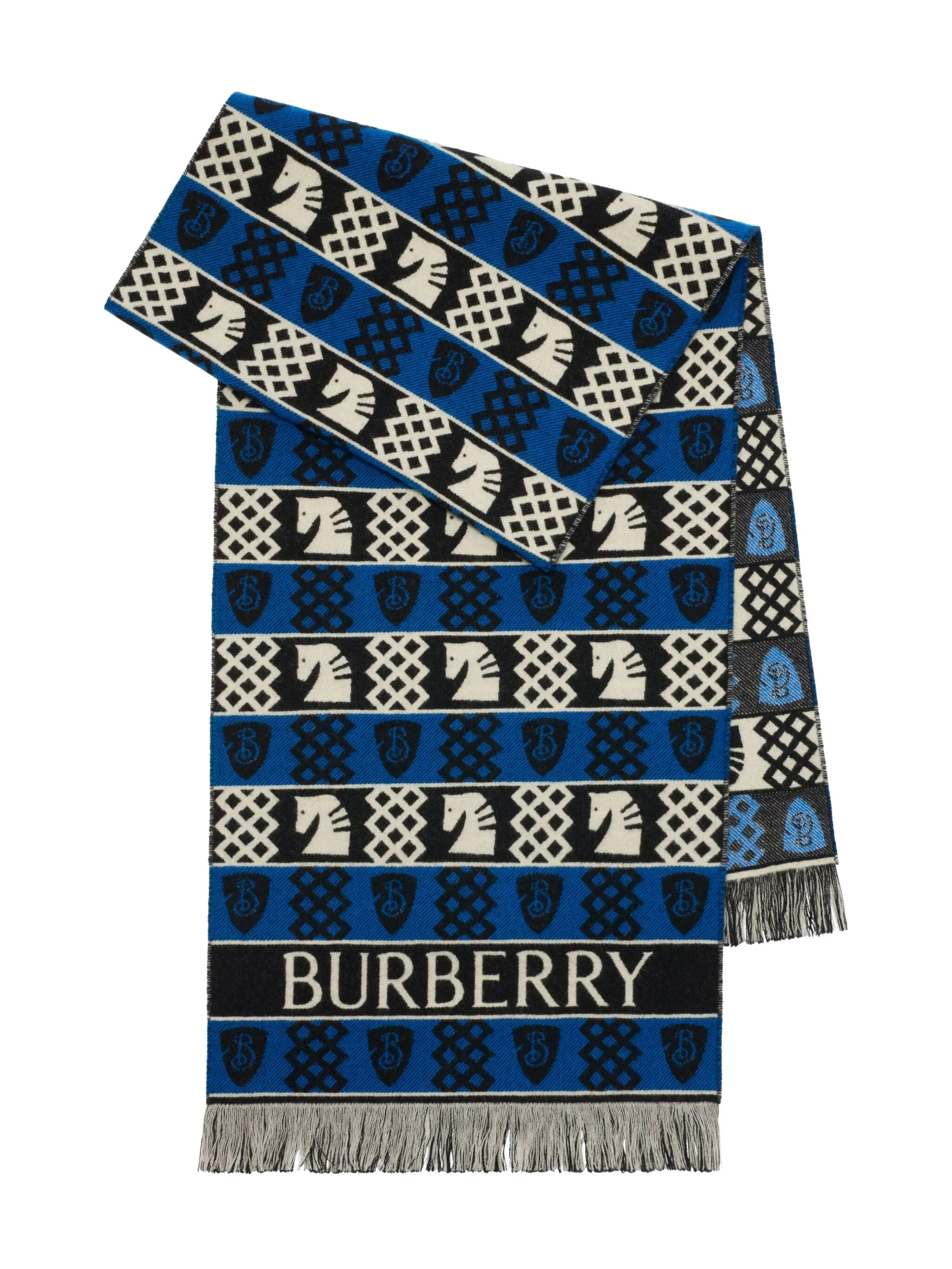 

Жаккардовый шарф с узором Burberry, синий