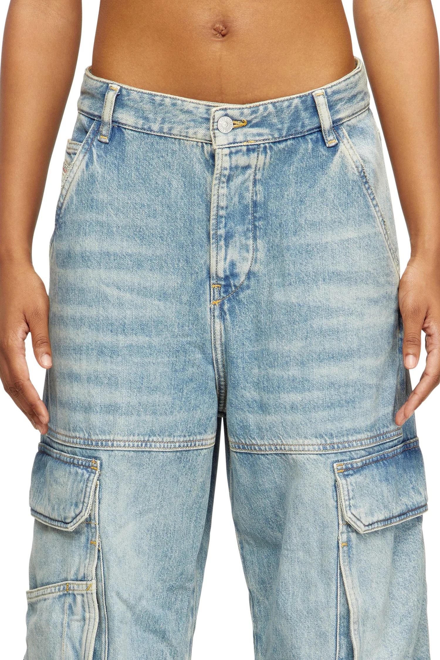 Женские джинсовые брюки RELAXED D-SIRE-CARGO-D L.30 Diesel, Light Indigo Blue — фото 3
