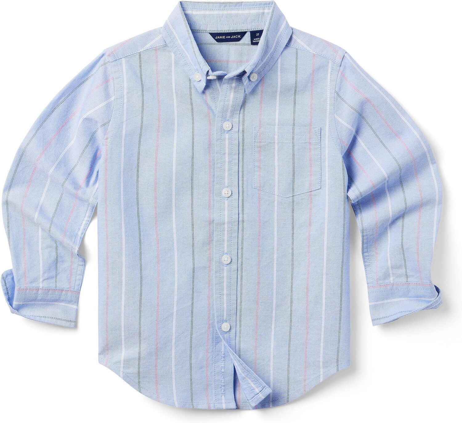 

Рубашка Janie and Jack Stripe Oxford Button-Down, синий