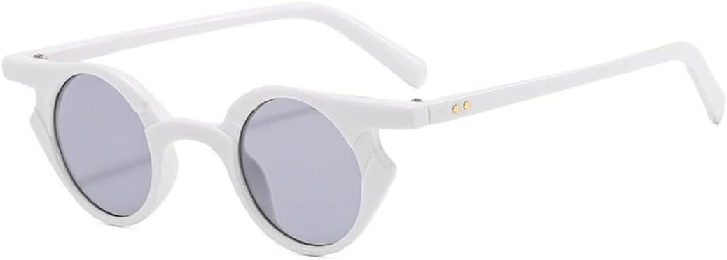 

Солнцезащитные очки с защитой от УФ-излучения UV400 | Маленькие круглые заклепки в стиле «кошачий глаз» | для женщин и мужчин, для занятий спортом на открытом воздухе и вождения DSVIGF, White Light Gray