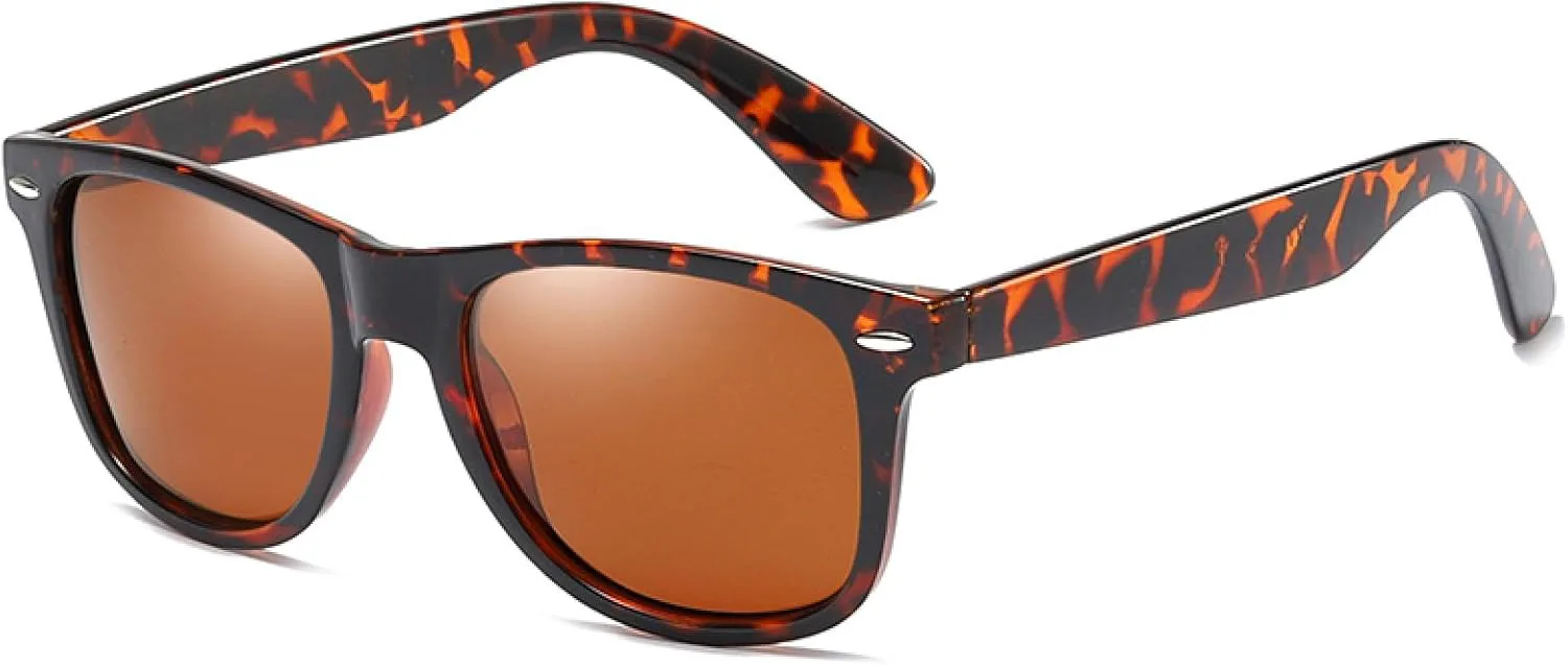 

Поляризованные солнцезащитные очки для мужчин UV400, модные солнцезащитные очки для женщин, оправа из поликарбоната, защита от бликов TOIPASTN, Tortoiseshell Tea