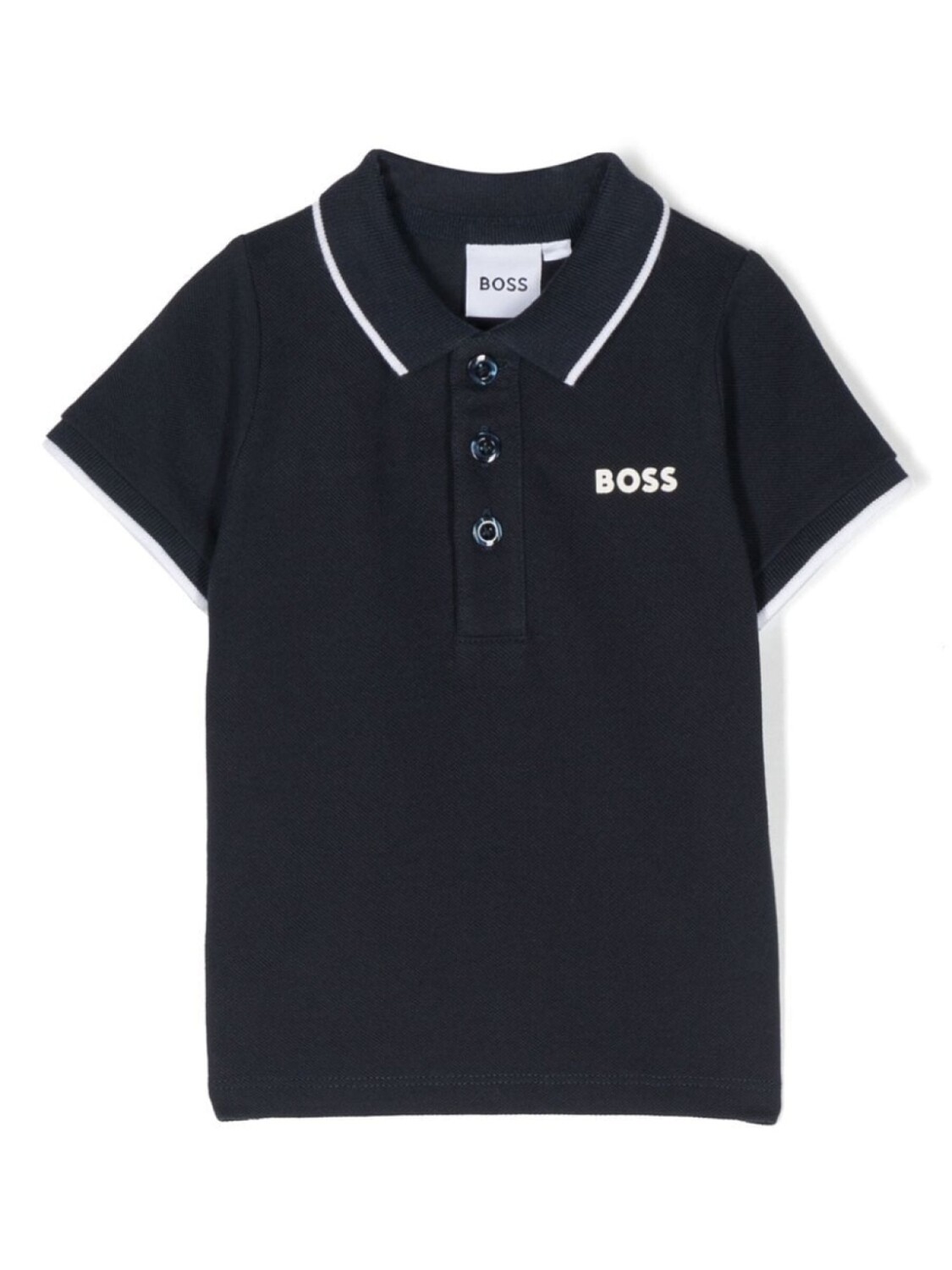 

BOSS Kidswear рубашка поло из ткани пике с логотипом, синий