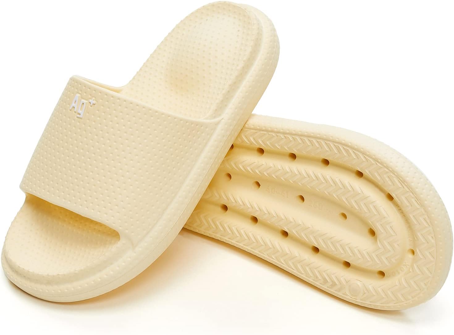 

Шлепацы utune для женщин и мужчин, массажные, для душа и ванной, с нескользящей подошвой, открытым носком, сверхмягкие, удобные, с толстой подошвой, домашние шлепанцы-подушки для использования в помещении и на улице, с антисептическим эффектом A...