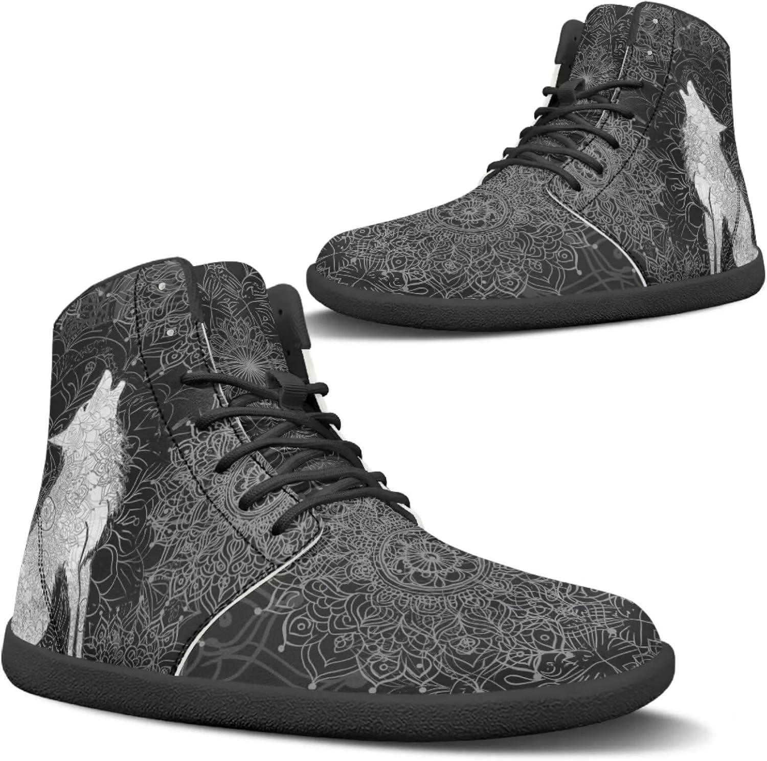 Мужские и женские босоножки Mens Wolves с высоким верхом, минималистичные кроссовки для трейл-раннинга с принтом лошади, босоножки с широкой носочной частью, кроссовки с принтом дракона Glomenade