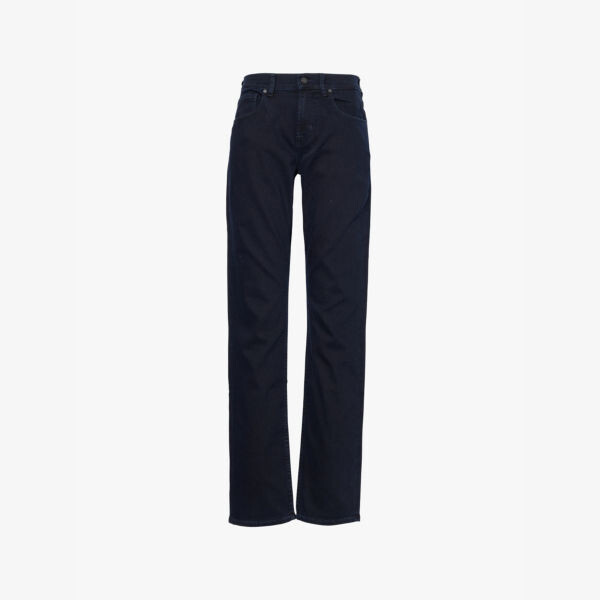 

Прямые роскошные джинсы прямого кроя из денима. 7 For All Mankind, черный