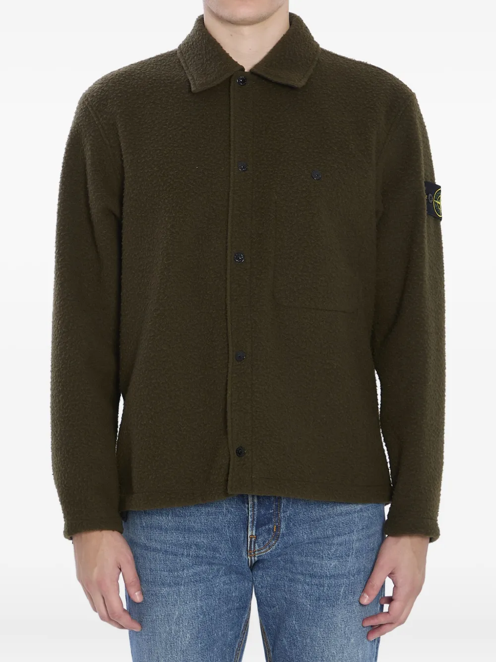 

Рубашка из смеси вирджинской шерсти Stone Island, зеленый