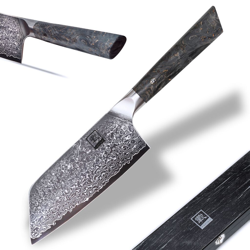 

Нож Zayiko Professional Series Damascus Nakiri I лезвие 16 см I ручка из кленового дерева