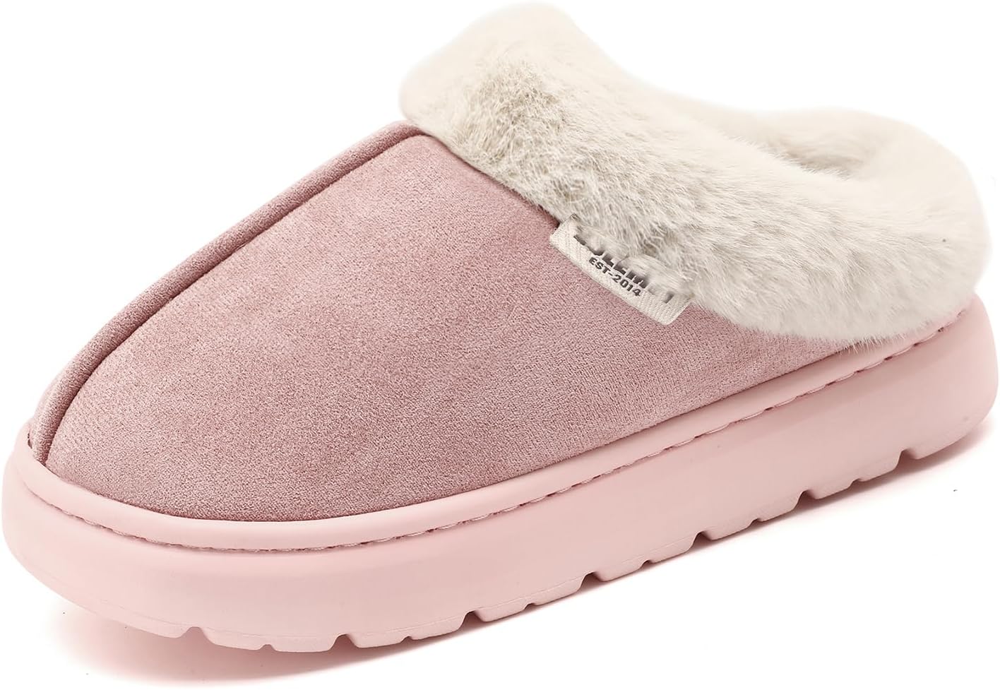 

женские тапочки на платформе с искусственным мехом и противоскользящей подошвой Yueerlu, розовый