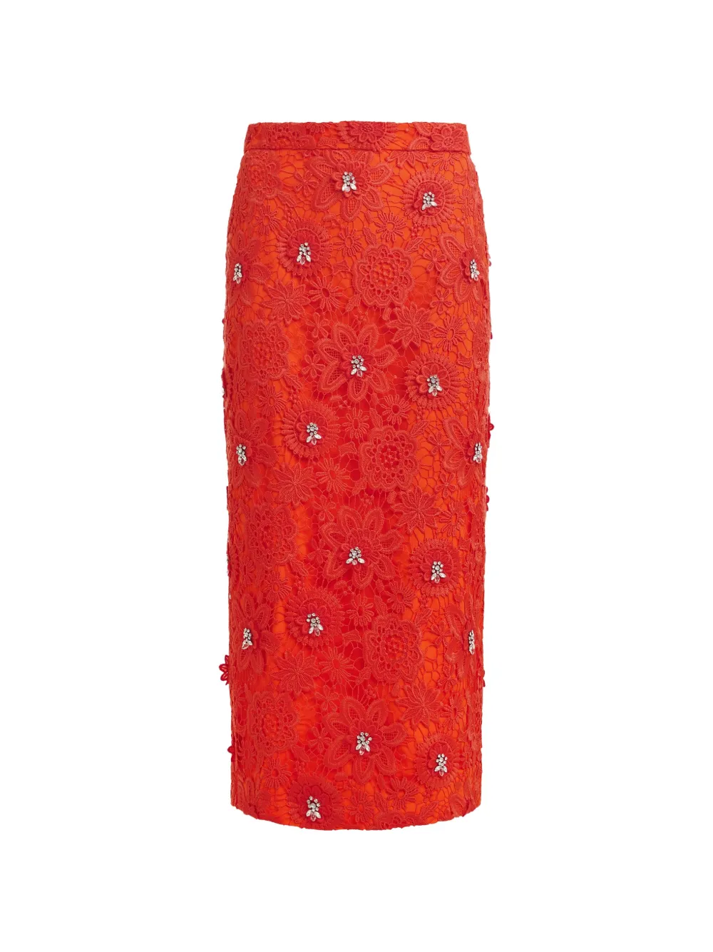 

Миди-юбка с цветочным узором и стразами Essentiel Antwerp, красный