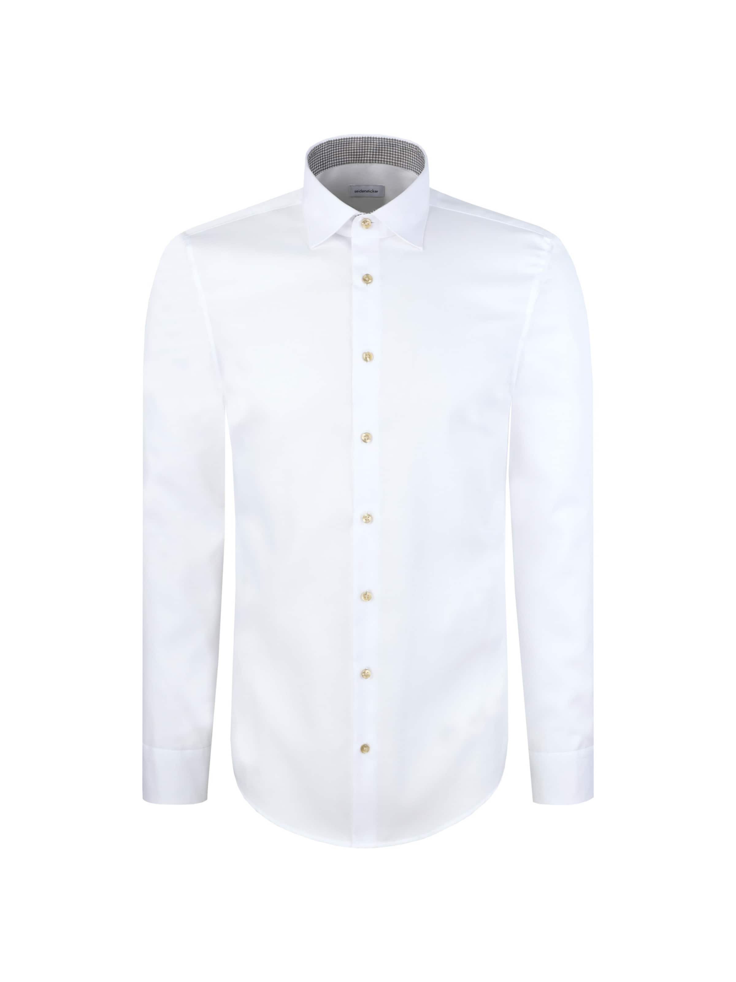 

SEIDENSTICKER Белая деловая рубашка 'Schwarze Rose' Slim fit