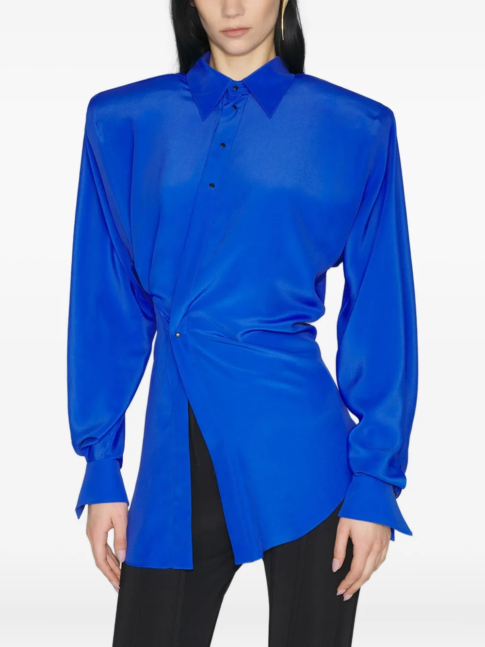 

Рубашка с объемными плечами Mugler, синий