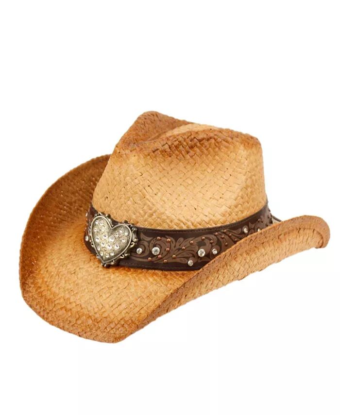 

Ковбойская шляпа с отделкой и заклепками Epoch Hats Company, коричневый/бежевый