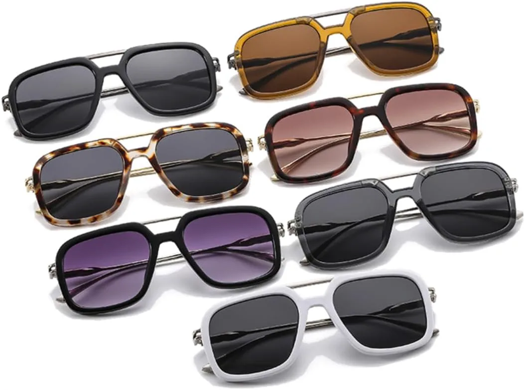 

Мужские солнцезащитные очки в стиле ретро с двойной перемычкой, защита от УФ-излучения UV400, модный градиент. Женские солнцезащитные очки VRTRFFTR, Tea Brown