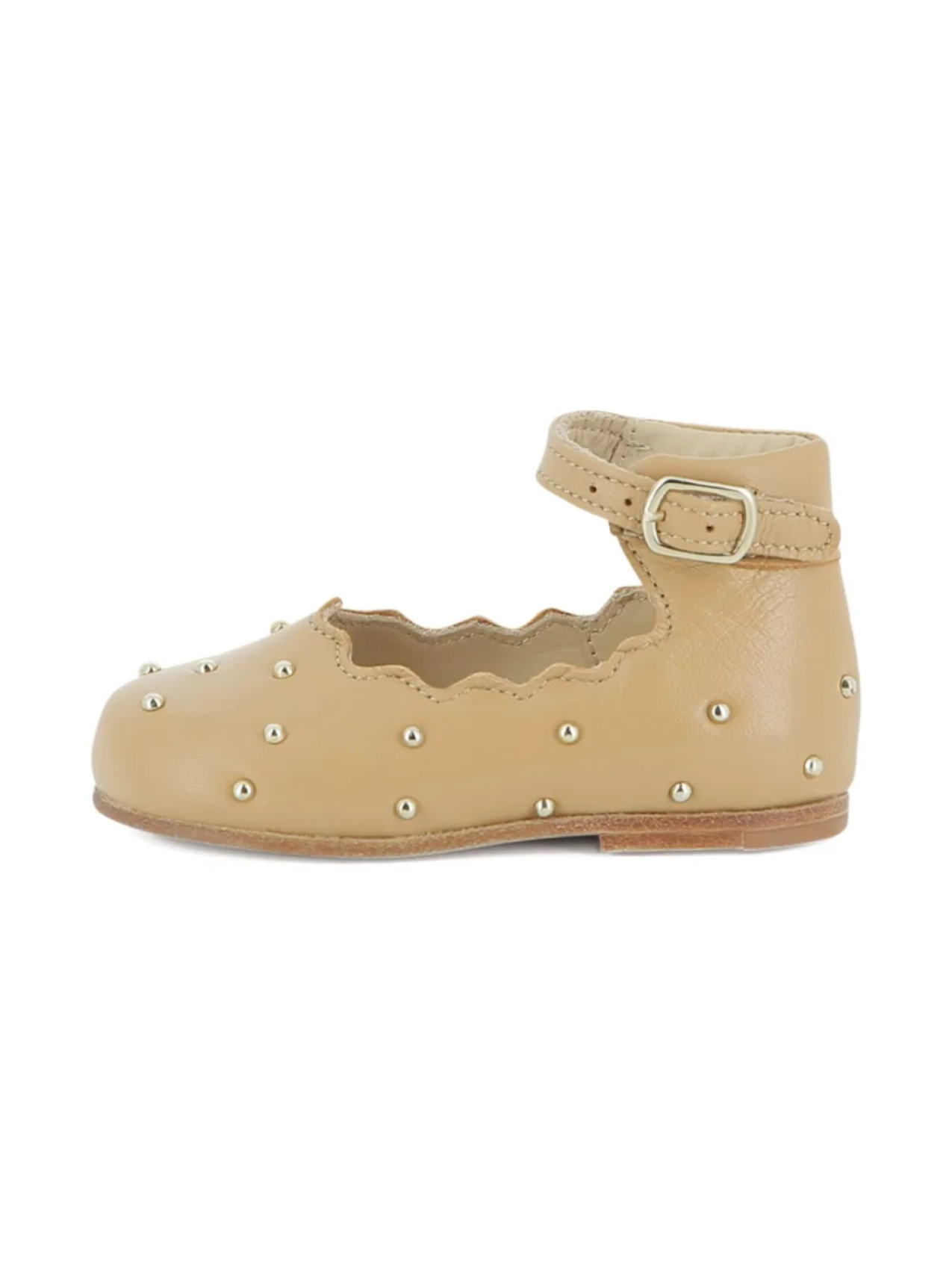 Chloé Kids балетки с фестонами и заклепками, желтый — фото 2