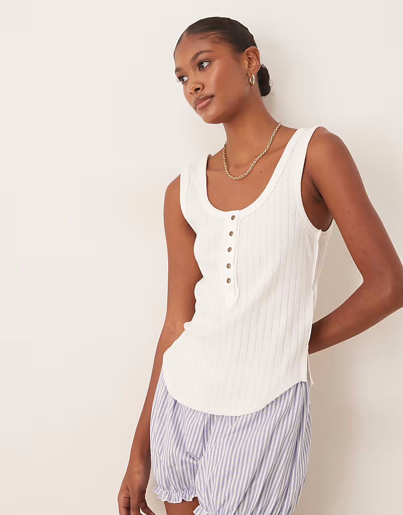 

Жилет Free People Bryson Henley белого цвета