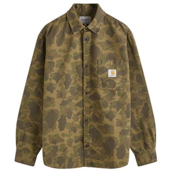 

Верхняя рубашка с камуфляжным принтом «Утиный» Carhartt Wip, зеленый