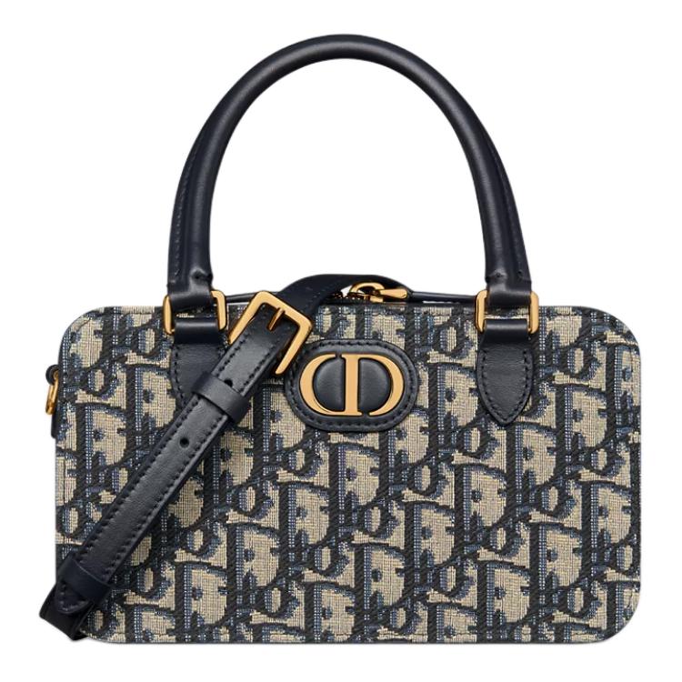 

DIOR Мини женская сумка через плечо One Shoulder Handbag Beige & Blue 30 Montaigne Oblique Jacquard With Smooth Calfskin Doctor Bag