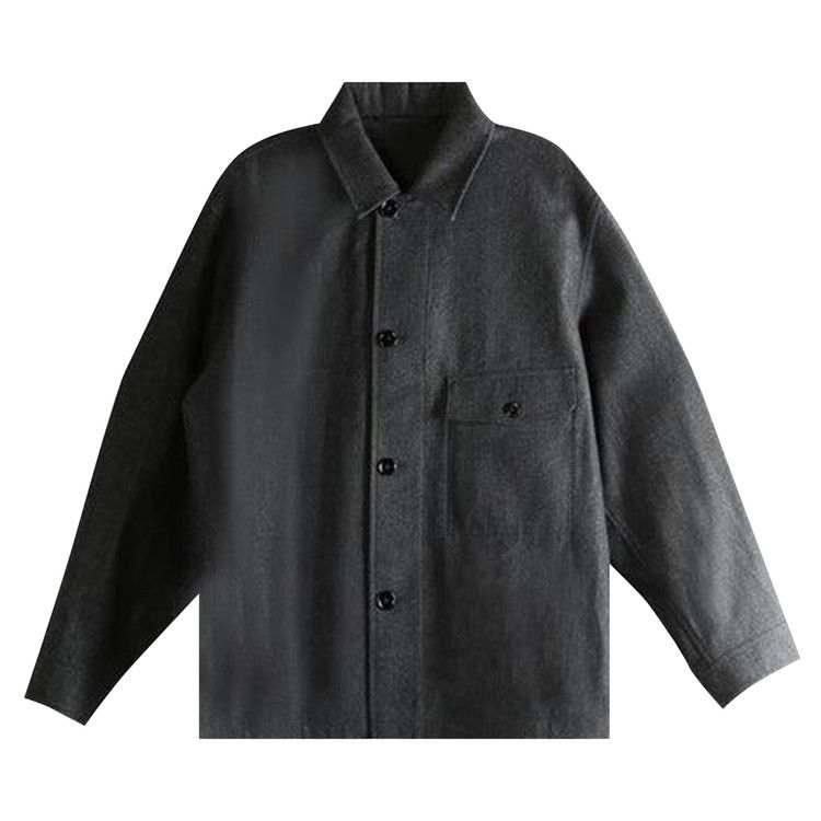 

Рубашка Lemaire One Pocket Overshirt, Black/Grey Melange