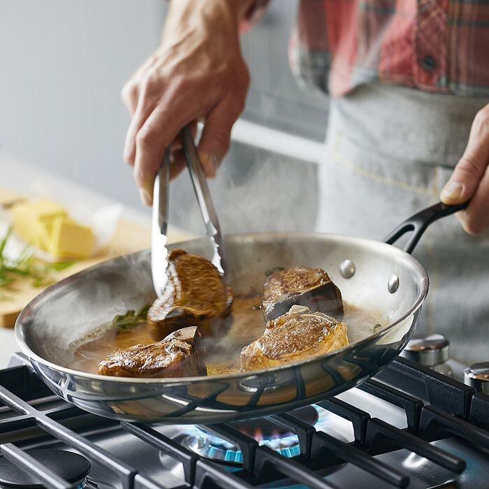 

Открытая сковорода 12,25 дюйма KitchenAid, серебряный