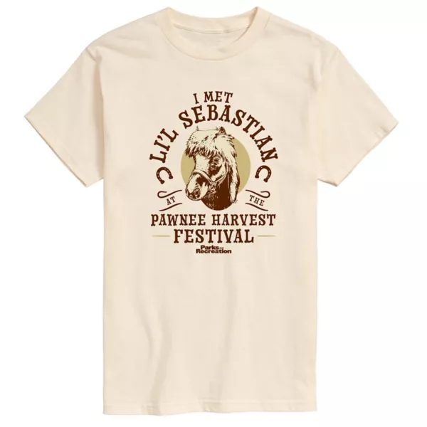

Мужская футболка с принтом "Lil Sebastian" из "Parks and Recreation" Licensed Character, бежевый