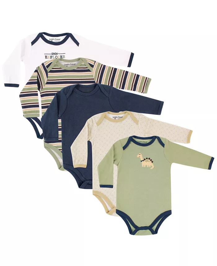 

Детские комбинезоны для мальчиков из мягкого хлопка с длинными рукавами Luvable Friends, мультиколор