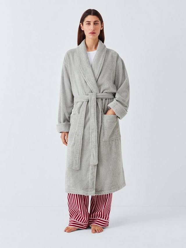 

Женский и мужской банный халат из египетского хлопка John Lewis, Dove Grey