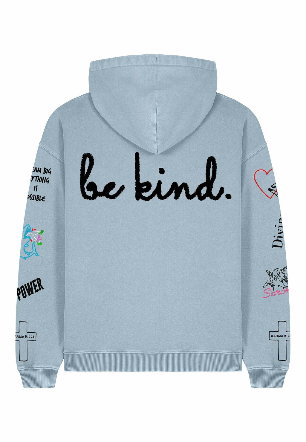 

Толстовка BE KIND TATTOO EMBROIDERY UNISEX - Hoodie Mira Paris, светло-голубой