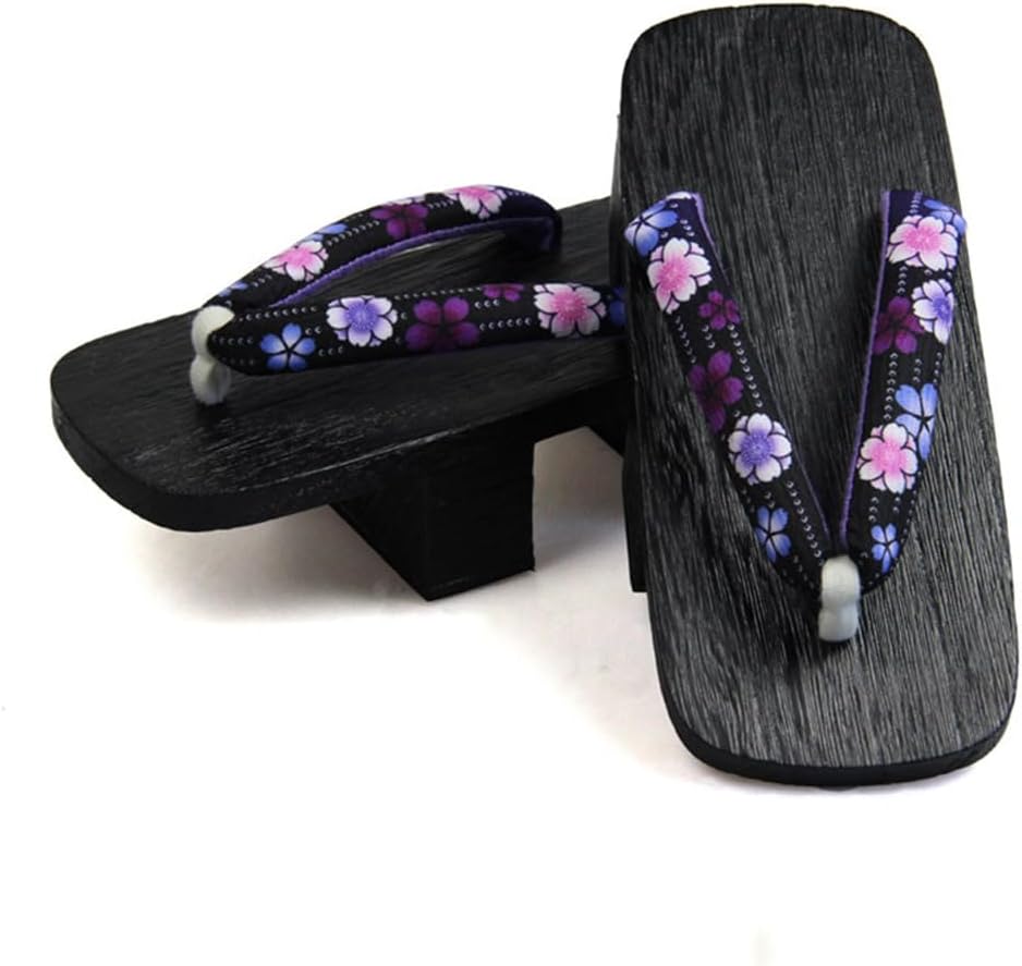 

Шлепанцы-клоги, японские традиционные тапочки, деревянные сандалии гета Yfdzkj, черный