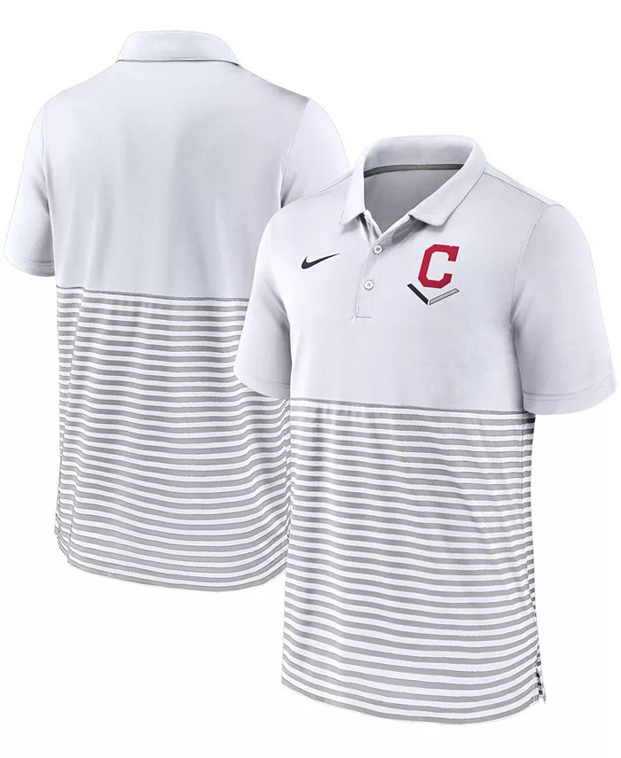 

Мужская поло в полоску White-Gray Cleveland Indians Home Plate Nike