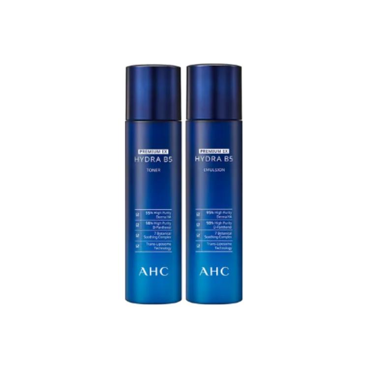 A.H.C AHC B5 Blue Purple набор для ухода за кожей успокаивающий, увлажняющий, питающий, восстанавливающий, увлажняющая вода и лосьон комплект из двух предметов — фото 3