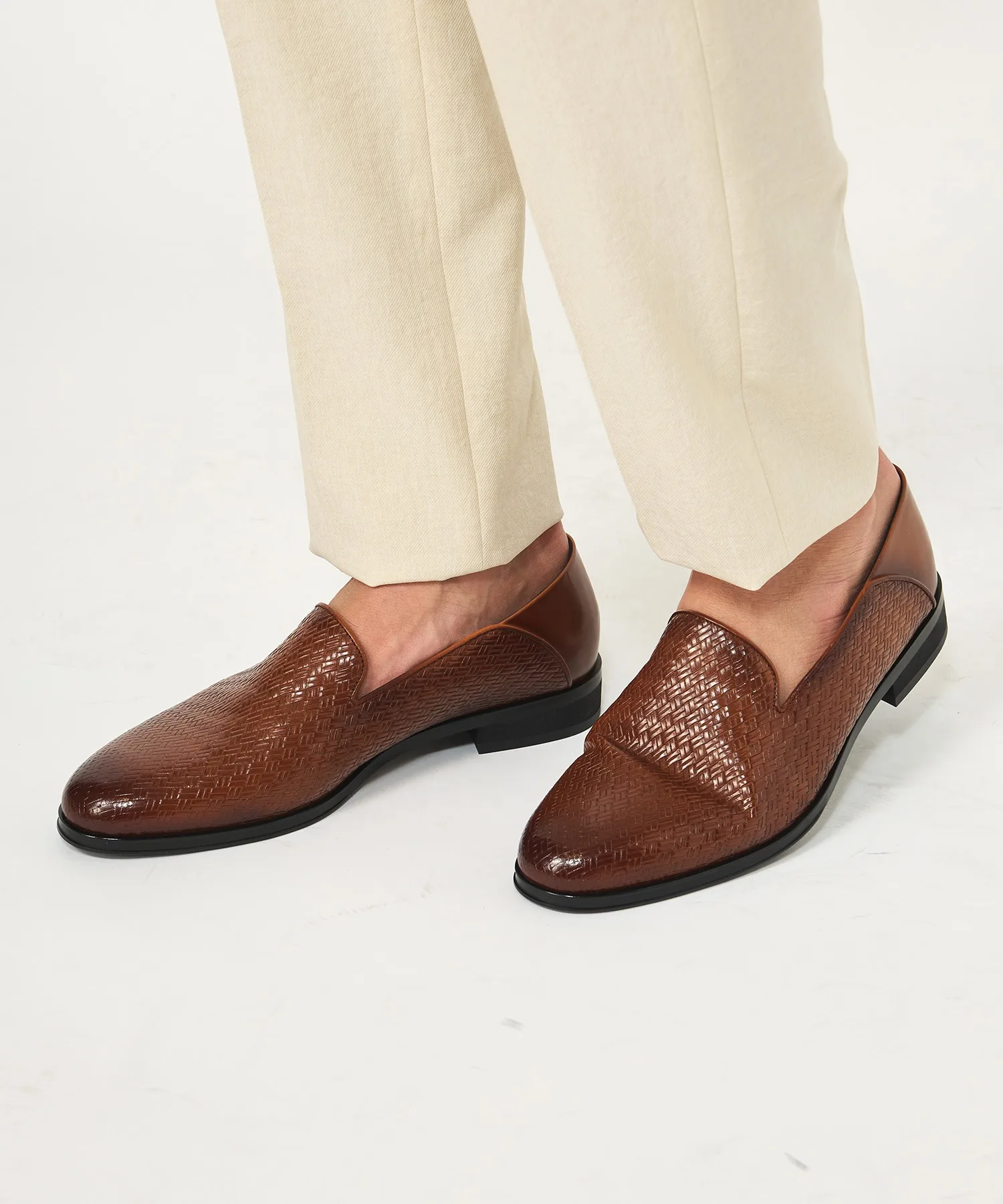 Мужские слипоны из натуральной кожи с градиентом MEN'S BIGI camel