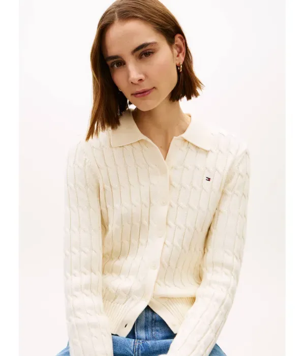 Кардиган slim fit Tommy Hilfiger, бежевый — фото 4