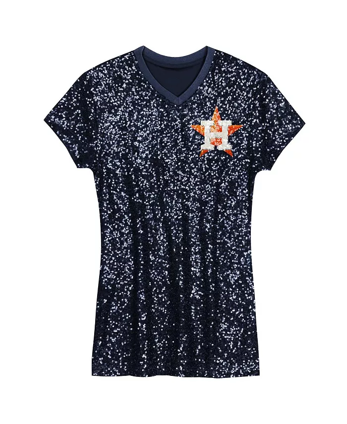 Детское платье с V-образным вырезом Houston Astros с пайетками, цвет темно-синий Outerstuff — фото 2