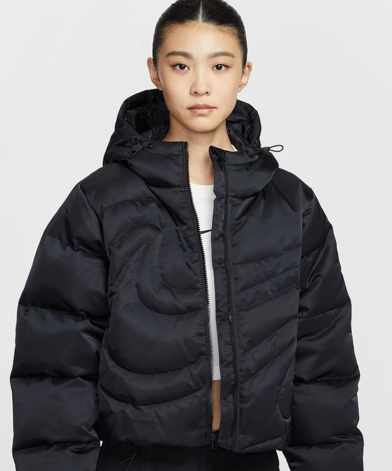 Куртка пуховая женская Nike Therma-FIT Swoosh Series Oversized Down Puffer Jacket, чёрный