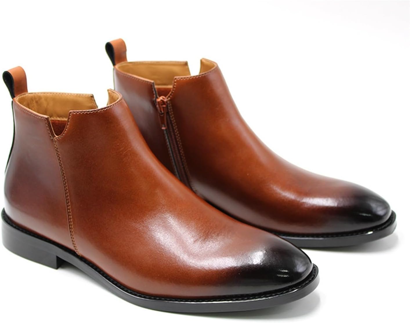 

Мужские классические челси ботинки с заостренным носком, ретро-стиль, для работы и делового образа, с эластичной вставкой, удобные повседневные оксфорды и ботинки до щиколотки Generic, коричневый