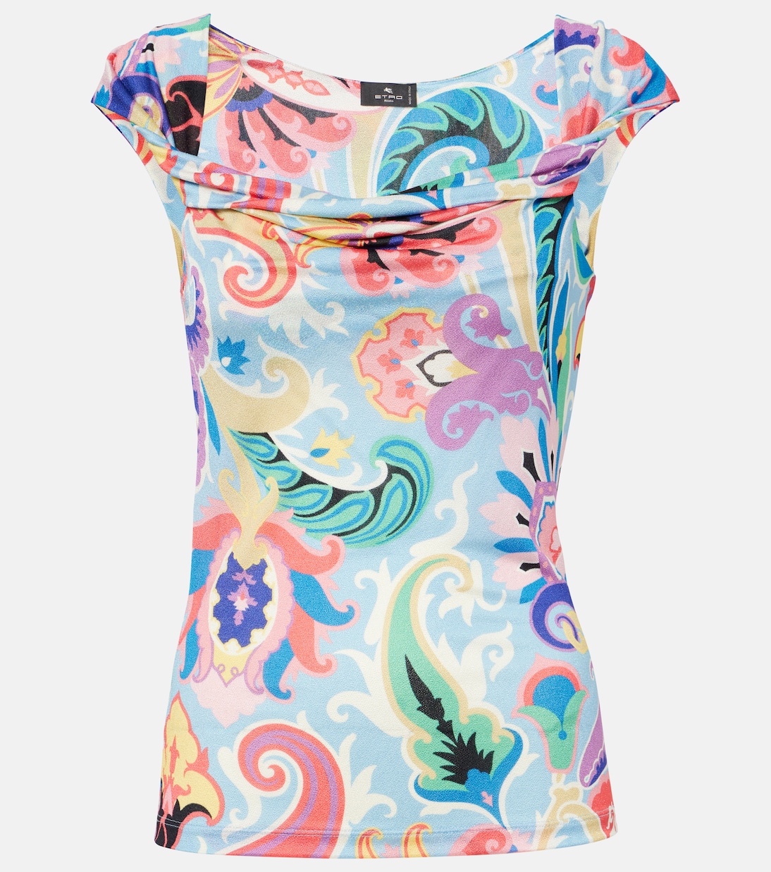 

Топ с узором пейсли Etro, Print On Blue Base