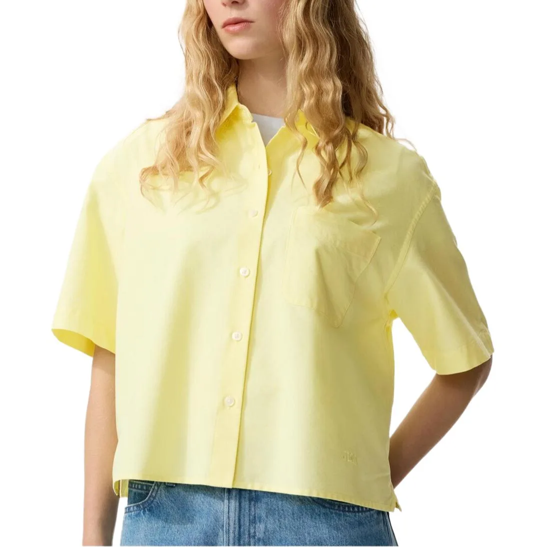 Рубашка JW Anderson SS26 женская UNIQLO, Apricot Yellow — фото 4