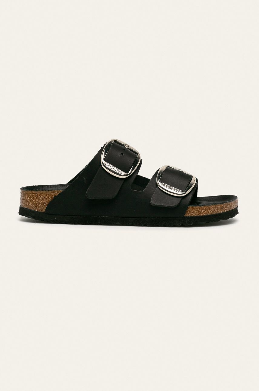 Кожаные шлепанцы Arizona с большой пряжкой Birkenstock, черный